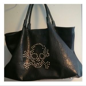 Skull Studded Leather Purse